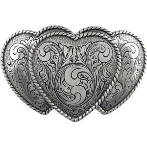 Rose Heart Flower Rhinestone Replacement Fits 1-1/2"(38mm)  Belt Buckle